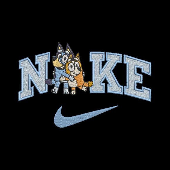 Nike Bluey Bingo HOODIE Embroidered Adult Unisex Sweatshirt Dog Sisters - Picture 1 of 3